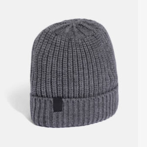 Unisex Grey Self Design Beanie