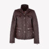 Diamond Quilted Leather Jacket Burgundy