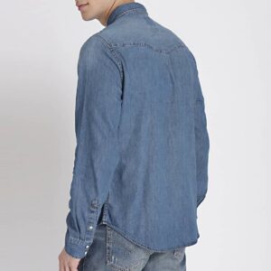 Men Slim Fit Western Denim Shirt